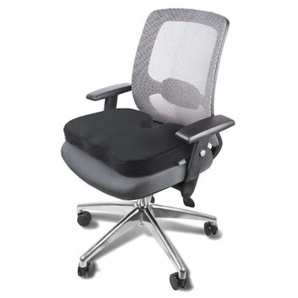 Standard Coccyx Seat Cushion Molded Foam Black 17.25" X 14" Office Chair Support